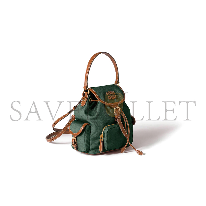 MIU MIU CANVAS AND LEATHER BACKPACK 5BZ043 (22*18*11.5cm) MIU MIU CANVAS AND LEATHER BACKPACK 5BZ043 (22*18*11.5cm)
